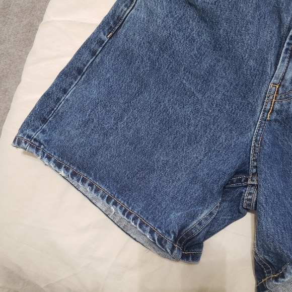Zara Classic Dark Wash Blue Denim Women's Shorts Long Inseam 8 - Picture 4 of 8
